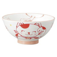 みやび街道 飯碗 招キ猫孫平(赤) (9個入) mkd-53921793（直送品）