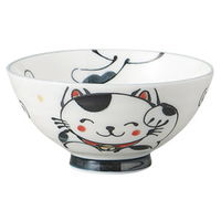 みやび街道 飯碗 招キ猫孫平(黒) (9個入) mkd-53922793（直送品）