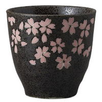 みやび街道 長湯呑 花ノ舞湯呑 黒 (10個入) mkd-54921783（直送品）