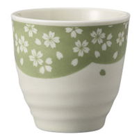 みやび街道 長湯呑 花小町湯呑 グリーン (10個入) mkd-55042783（直送品）