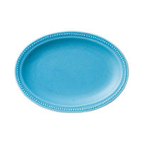 みやび街道 楕円皿 dot rim22cmオーバルプレート(ターコイズ) (4個入) mkd-66522243（直送品）