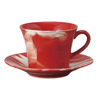 みやび街道 カップ&ソーサー マーブル(赤)コーヒーC/S (3個入) mkd-77818063（直送品）