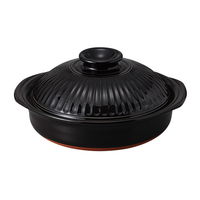 みやび街道 萬古焼土鍋 菊花黒9号鍋 (1個入) mkd-85908813（直送品）