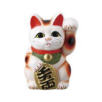 みやび街道 招き猫 白小判猫 5号 左手 (2個入) mkd-88608863（直送品）