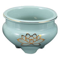 みやび街道 神仏器 青磁金蓮4.0香炉 (3個入) mkd-90832473（直送品）