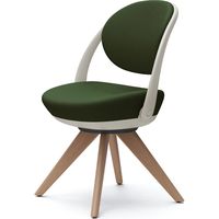 オカムラ パラベル スタンダードタイプ 木４本脚ナチュラル ライトグレージュボディ ダークグリーン（ツイル） 8CBAYL FKY5 1脚（直送品）