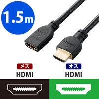 HDMI 延長 ケーブル 1.5m 4K 60p 金メッキ ブラック DH-HDEX15BK エレコム 1個