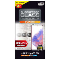 Galaxy A53 5G ガラスフィルム ＳＨＯＣＫＰＲＯＯＦ 高透明 PM-G224FLGZ エレコム 1個（直送品）