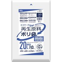 ハウスホールドジャパン GI24 再生原料エコマーク袋 20L 半透明 10枚 4580287293723 10枚×80点セット（直送品）