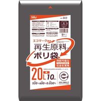 ハウスホールドジャパン GI22 再生原料エコマーク袋 20L 黒 10枚 4580287293730 1セット(10枚×80点セット)（直送品）