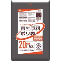 ハウスホールドジャパン GI22 再生原料エコマーク袋 20L 黒 10枚 4580287293730 10枚×80点セット（直送品）
