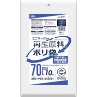ハウスホールドジャパン GI74 再生原料エコマーク袋 70L 半透明 10枚 4580287293785 10枚×20点セット（直送品）