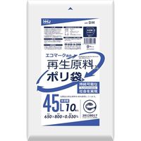 ハウスホールドジャパン GI44 再生原料エコマーク袋45L半透明 4580287293754 10枚×60点セット（直送品）