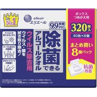 大王製紙 エリエール除菌できるアルコールタオルウイルス除去用ボックス 詰替え40枚 4902011831559 8個パック×4点セット（直送品）