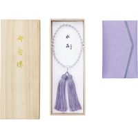 マルエス 片手水晶8Φ共仕立正頭 本桐函入 念珠袋付 4902741305191 1個×10点セット（直送品）