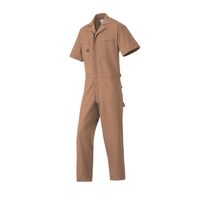 山田辰 綿100%半袖つなぎ服 ブラウン LL 1-6451-BW-LL 1枚（直送品）