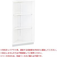 【組立設置込】プラス L6収納庫 コーナーユニット 下置 幅450×奥行450×高さ1100mm ホワイト L6-105CU-I W4 1台（直送品）