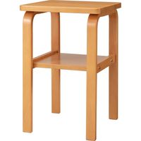 【アウトレット】【軒先渡し】【アウトレット】オリバー 木製テーブル　ナチュラル　幅45×奥行45×高さ70cm　棚板付 PD・TL-028 1台（直送品）