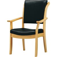 【アウトレット】オリバー 木製椅子 コンパクト設計布張り肘付手掛け付 S・CW-008A・N3_BF
