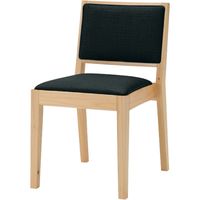 【アウトレット】【軒先渡し】【アウトレット】オリバー 木製椅子　スタッキング可能　ヒノキ圧縮材　ブラック　布張り S・CW-276_BF-02C 1脚（直送品）