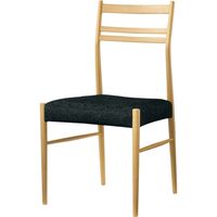 【アウトレット】【軒先渡し】【アウトレット】オリバー 木製椅子　シンプル　シャープ　ブラック　布張り　ナチュラルフレーム 1脚（直送品）