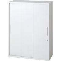 【組立設置込】プラス L6 引違い保管庫 3段 上置き・下置き兼用 鍵付 幅800×奥行450×高さ1050mm ホワイト（直送品）