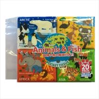 和光製紙 水に流せるポケットティシュ アニマル＆フィッシュ 20個パック 4903635260084 1セット（20個入）