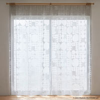 スミノエ PEANUTS セミオーダー レースカーテン チックチック 1700×1390mm ホワイト 1セット(2枚入)（直送品）