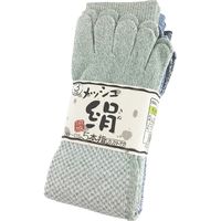 ワークスタイルエース　5本指靴下 絹綿メッシュソックス かかと付 1セット（3足組×5） AG246（直送品）