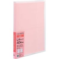 ナカバヤシ カラーポケットアルバム L判 2段 40枚 ピンク アカ-PCL-40-P 5冊（直送品）