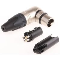 Neutrik XLRコネクタ メス 4極 ライトアングル ケーブルマウント NC4FRX ニッケルの上に銀めっき 1個（直送品）