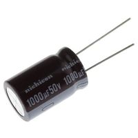 ニチコン コンデンサ 1000μF， ，50V dc， UPW1H102MHD 1ロット(5個)（直送品）