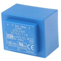 BLOCK 基板実装用トランス 一次側:230V ac 二次側:9V 定格電力:5VA， VC 5，0/1/9 出力数:1 1個（直送品）