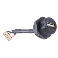 アンフェノールジャパン Amphenol USBコネクタ A タイプ， メス パネルマウント USBAF7 1個（直送品）