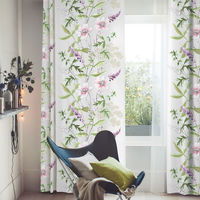 スミノエ DISNEY セミオーダー カーテン ミッキー ワイルドフラワー 1000×1700mm アイボリー １セット(2枚入)（直送品）