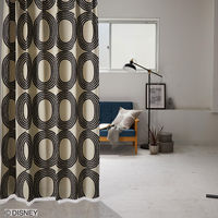 スミノエ DISNEY セミオーダー カーテン ミッキー ドットリング 2200×1900mm ブラック １セット(2枚入)（直送品）