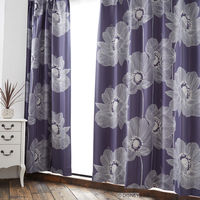 スミノエ DISNEY セミオーダー カーテン ミッキー オオキイアネモネ 2800×1450mm ダークブルー １セット(2枚入)（直送品）