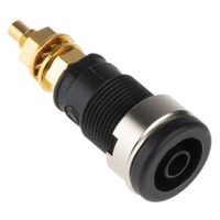 Hirschmann Test & Measurement バナナソケット メス 黒 真鍮， 972354100 1個（直送品）