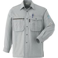 Asahicho (旭蝶繊維) E077 長袖シャツ グレー 5L 1枚（直送品）