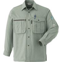 Asahicho (旭蝶繊維) E077 長袖シャツ オリーブ 6L 1枚（直送品）