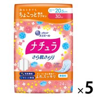 ナチュラ 吸水ケア さら肌さらりよれスッキリ吸水ナプキン  30cc 20.5CM 120枚:（5パック×24枚入）エリエール 大王製紙