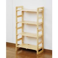 YAMAZEN　ウッドラック　幅600×奥行300×高さ1100mm　ナチュラル　（直送品）