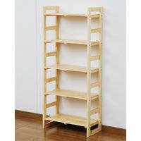 YAMAZEN　ウッドラック　幅600×奥行300×高さ1400mm　ナチュラル　（直送品）