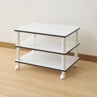 YAMAZEN　キャスター付テレビ台3段　幅600×奥行395×高さ460mm　ホワイト　（直送品）