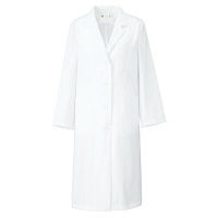 KAZEN レディス診察衣S型長袖（ドクターコート） 医療白衣 オフホワイト シングル M 260-90（直送品）