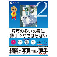 サンワサプライ　インクジェット写真用紙・薄手　JP-EK6A4-100　（直送品）