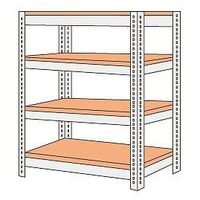 サカエ ボード棚 200kg/段 W1800×D450×H1200mm 4段 ホワイトグレー NBRWー8724 1個（直送品）