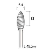 ミニター 超硬カッター スパイラルカット φ6.4 BC2242 1本(1個)（直送品）