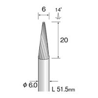 ミニター 超硬カッター スパイラルカット φ6 BC4181 1本(1個)（直送品）