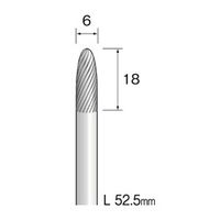 ミニター 超硬カッター スパイラルカット φ6 BC4342 1本(1個)（直送品）